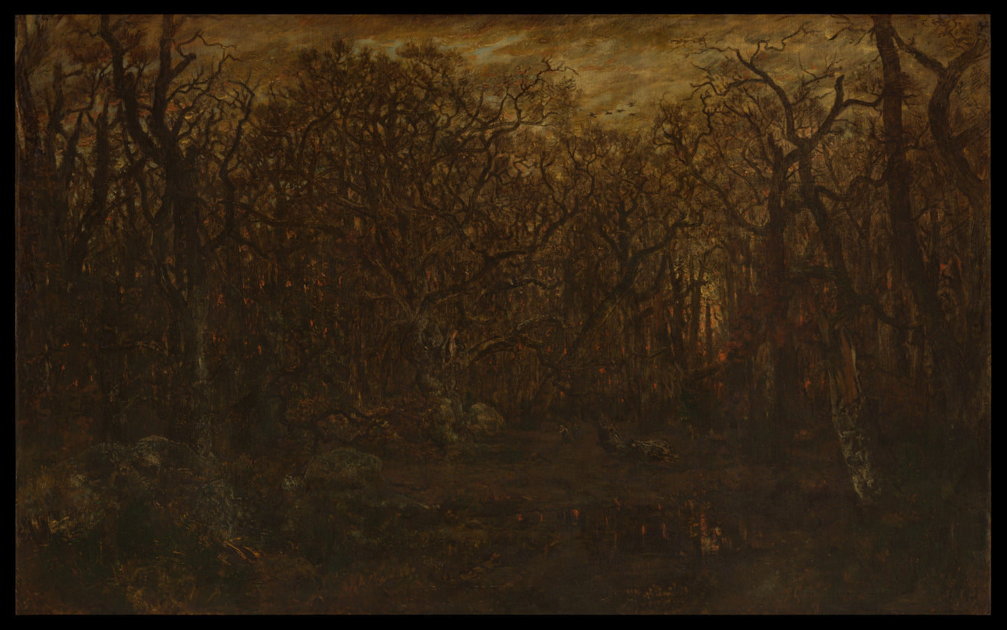 MUGG-109 — Théodore Rousseau, The Forest in Winter at Sunset (ca. 1846–67)