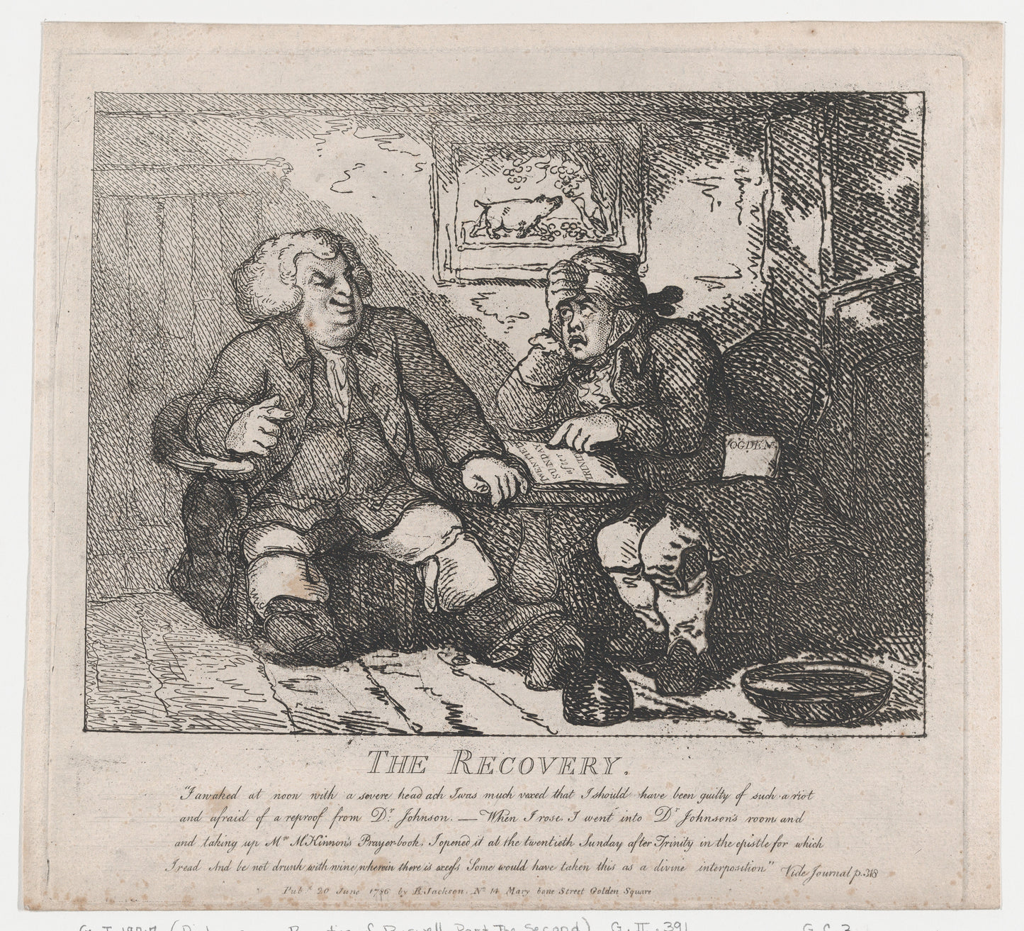MUGG-101 — Thomas Rowlandson, The Recovery (Picturesque Beauties of Boswell, Part the Second) (June 20, 1786)