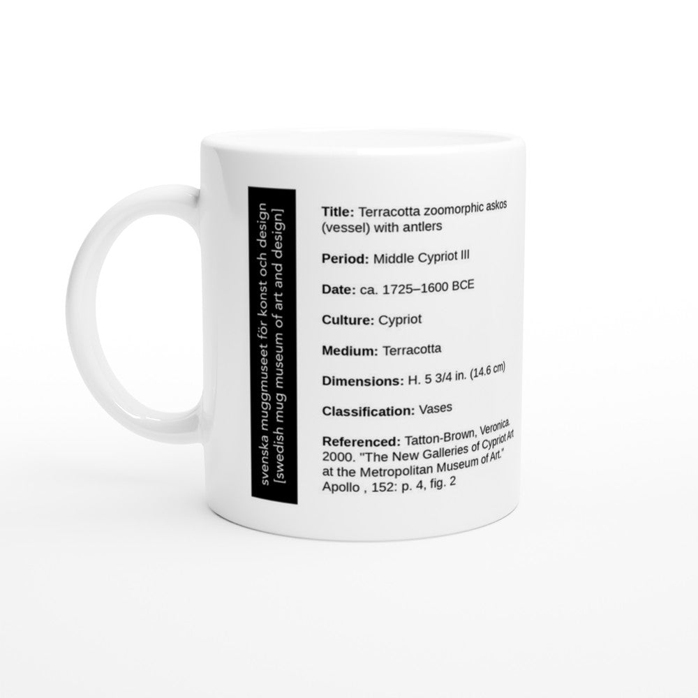 MUGG-044 — , Terracotta zoomorphic askos (vessel) with antlers (ca. 1725–1600 BCE)